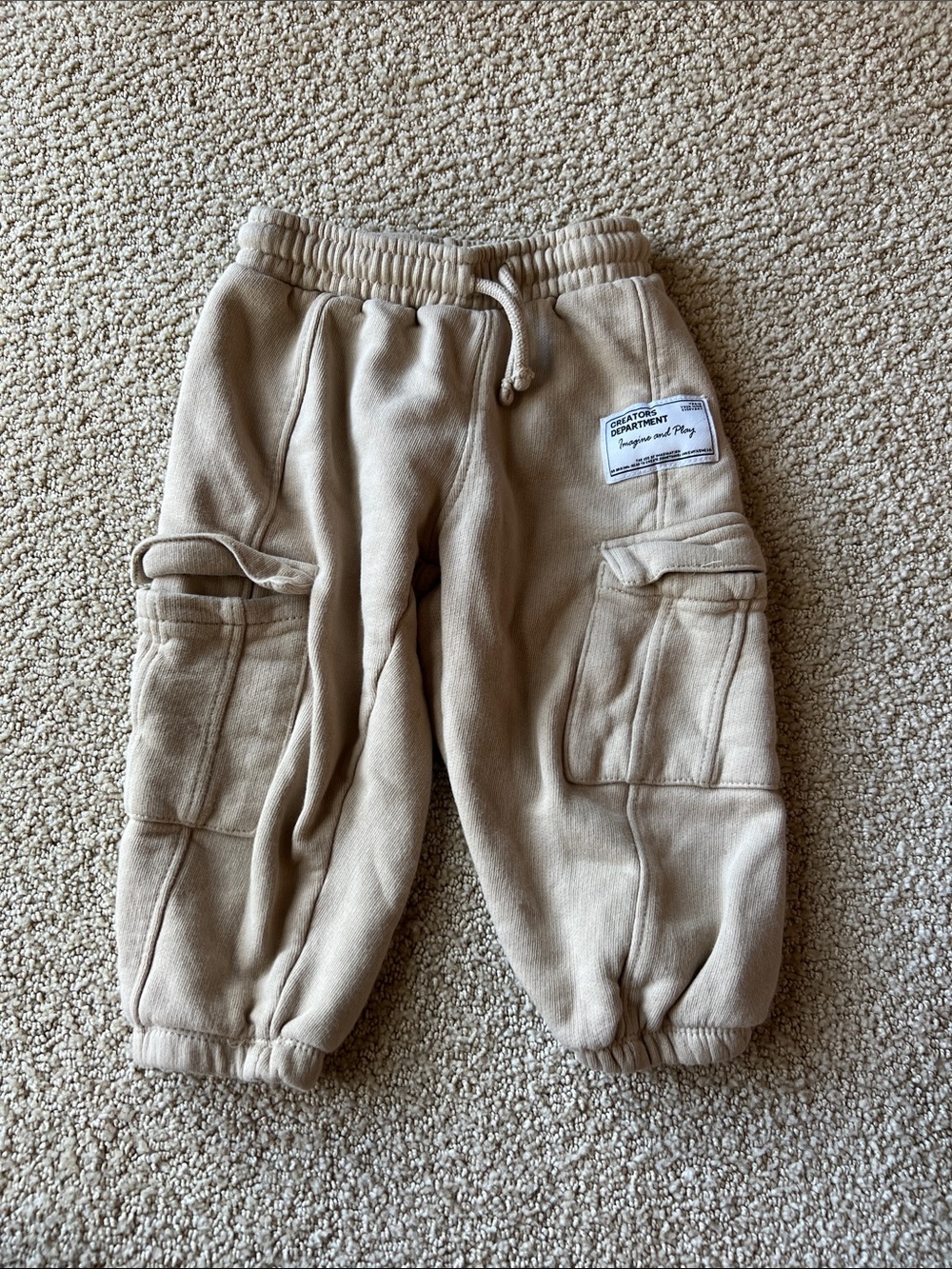 Baby Cargo Jogger Pants - Beige